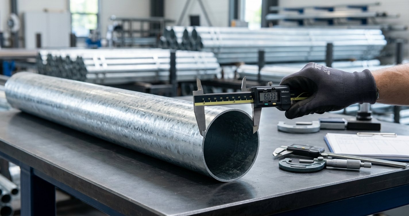 measure galvanized steel round pipe